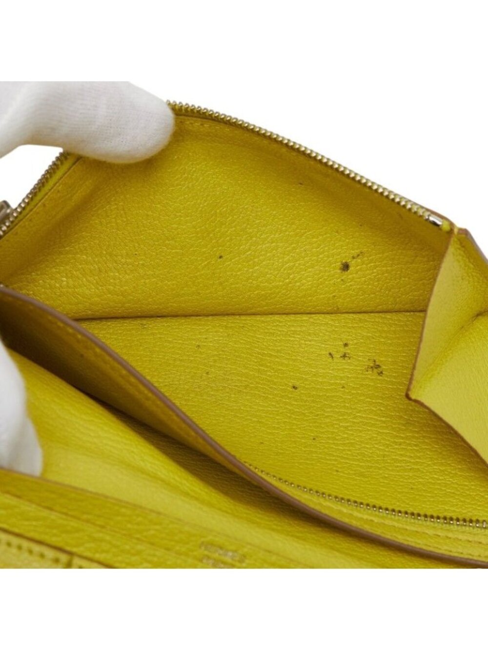 Hermes Bearn Souffle Bifold Wallet Lime Yellow Chevre - Picture 7 of 9
